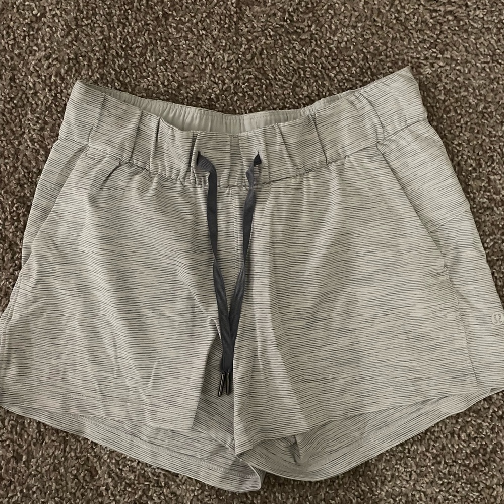 Light gray on the fly LuluLemon shorts